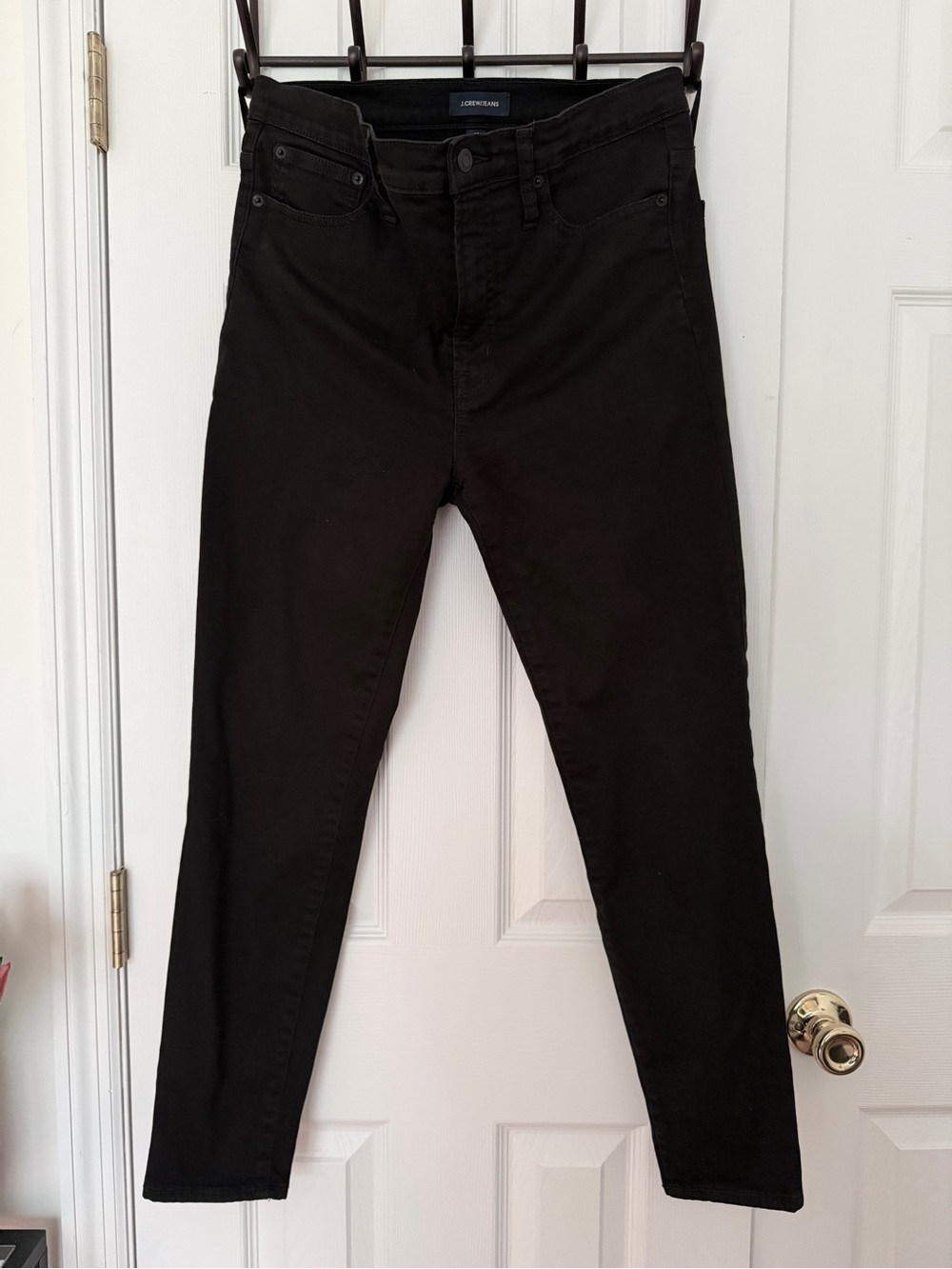 J.Crew Toothpick Black 10" High Rise Skinny Jeans Size 30 / 10 Like New - Picture 5 of 14